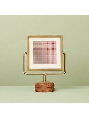 3"x3" Brass Frame on Wood Pedestal - Hearth & Hand™ with Magnolia